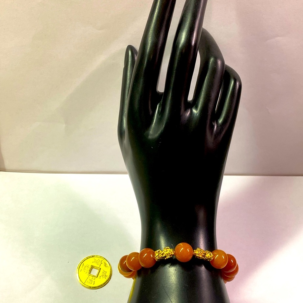 18K 2 pixiu apricot bracelet